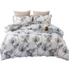 Home textile black and white plain tree leaf bedding three piece set