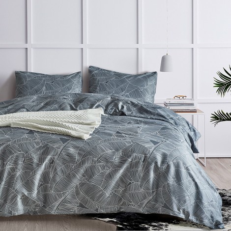 Style leaf 90g frosted printing source American size printed quilt cover home textile three piece set