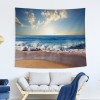 Decorative blanket tapestry Nordic ins blue ocean tapestry painting bedroom giant hanging cloth wall hanging custom