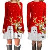 Fc419 autumn 2021 supply Christmas long sleeve printed loose dress women's wear
