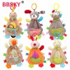 Cute cartoon animal comfort towel export high quality baby teether molar comfort towel with pocket