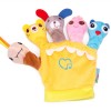 Storytelling parent-child interaction with music box finger puppet cartoon animal finger puppet glove plush toy