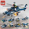 Enlightenment building block 1801 storm gunship hot selling military eight-in-one intelligence building block toy