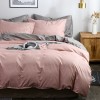 Bedding texture plain color quilt cover pillow case no bed sheet three sets