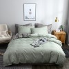 Bedding texture plain color quilt cover pillow case no bed sheet three sets