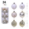 6cm / 24 white gold barrel painted Christmas Ball Christmas Tree Pendant decorative ball