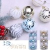 6cm / 24 white gold barrel painted Christmas Ball Christmas Tree Pendant decorative ball