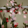 Gold silver white blue powder 4m small snowflake pull flower pull flag christmas new year winter theme party decoration