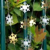 Gold silver white blue powder 4m small snowflake pull flower pull flag christmas new year winter theme party decoration