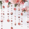 Rose golden onion powder mirror size star round piece pendant pull flower flag wedding birthday party decoration