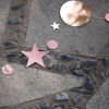 Rose golden onion powder mirror size star round piece pendant pull flower flag wedding birthday party decoration