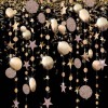 Golden onion powder champagne golden star wafer pull flower pendant party wedding celebration birthday celebration decoration