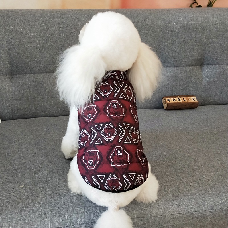 Dog clothes autumn and winter clothes no hat cotton vest pet two legged cotton clothes Teddy cotton vest