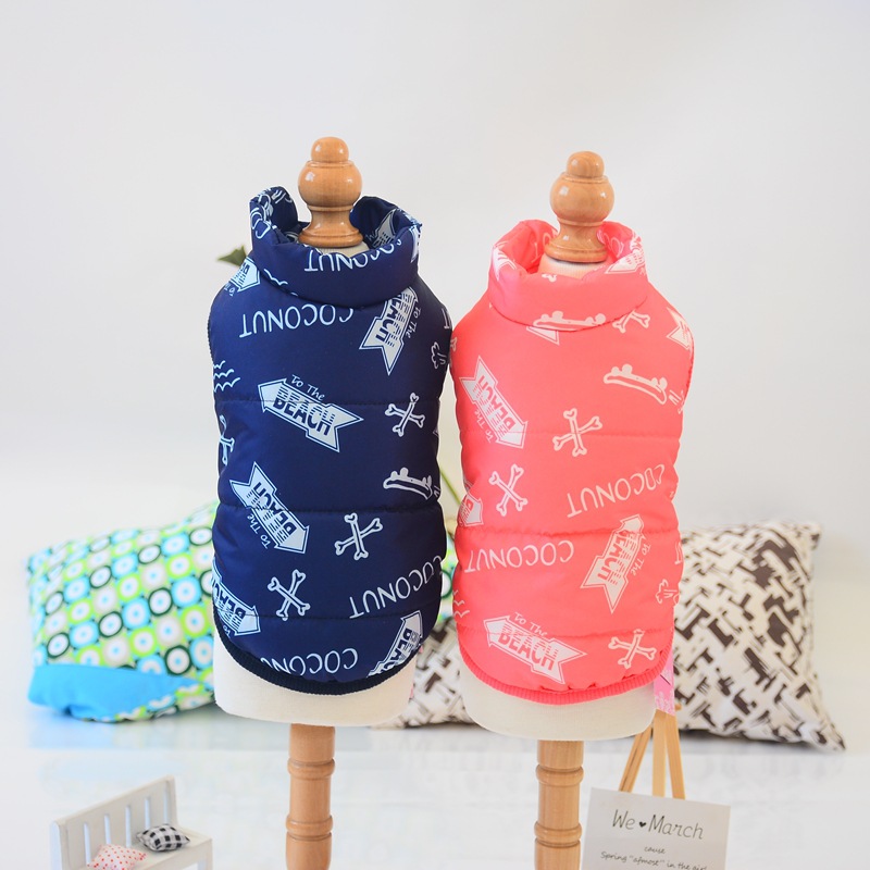 Origin leisure style dog bone printed pet cotton clothes Teddy two legged clothes cotton vest
