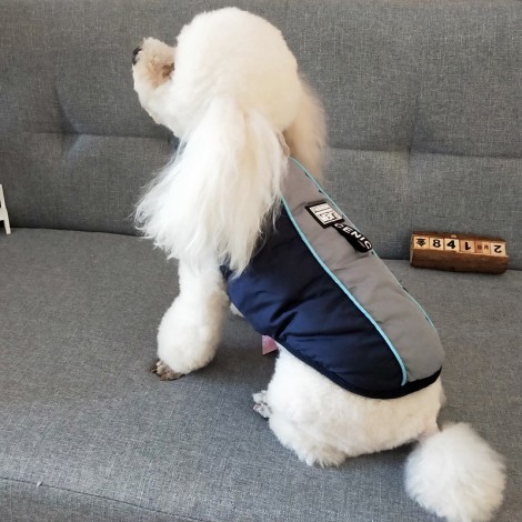 Pet clothes autumn winter cotton vest dog cotton coat two-color splicing coat cold proof and warm Teddy ski suit