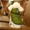 Autumn and winter dog clothes two leg down jacket waterproof pet cotton vest hat detachable