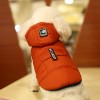 Autumn and winter dog clothes two leg down jacket waterproof pet cotton vest hat detachable