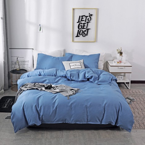 Bedding solid matte three piece set plain color can be matched with multi piece sheet, fitted sheet and pillow case
