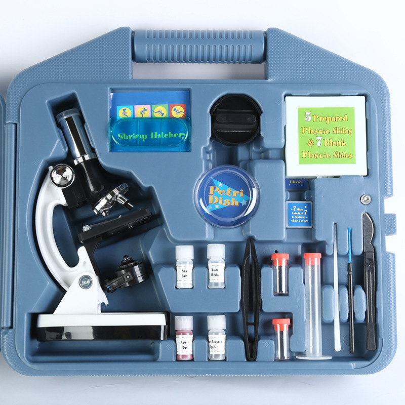 Children's microscope model 1200 times primary and secondary school students mini portable scientific experiment toy instrument material