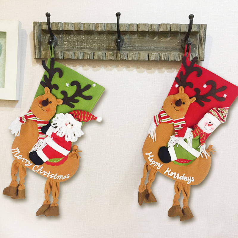 Christmas decorations Santa Claus elk gift bag socks gift bag large Christmas stockings Christmas Tree Pendant