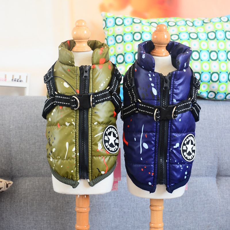 Pet clothes autumn winter dog cotton coat vest pet reflective ski suit
