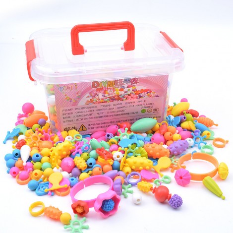 Children's diy pop beads cordless beaded puzzle handmade beaded girl bracelet jewelry toy 300 intellectual development