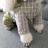 Autumn winter Plush warm coat dog four legged clothes gentleman pet suit dress winter pet suspender pants