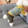 Pet clothes new products in autumn and winter thickened four legged cotton padded clothes casual plaid pants small dog Teddy dog clothes