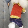 Pet clothes new products in autumn and winter thickened four legged cotton padded clothes casual plaid pants small dog Teddy dog clothes