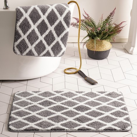 Classic geometric carpet floor mat simple bathroom non slip mat toilet door mat absorbent foot mat