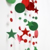 Christmas red and green stars round paper string pull flag new year Shengyan party party party decoration