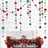 Christmas red and green stars round paper string pull flag new year Shengyan party party party decoration