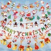 Christmas decoration cartoon paper flag pulling colorful flag Christmas holiday scene atmosphere layout paper flag pulling