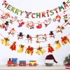 Christmas decoration cartoon paper flag pulling colorful flag Christmas holiday scene atmosphere layout paper flag pulling
