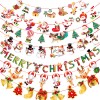 Christmas decoration cartoon paper flag pulling colorful flag Christmas holiday scene atmosphere layout paper flag pulling