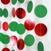 Christmas theme red and green round piece pendant Party School Kindergarten holiday atmosphere decoration round four meter pull flower