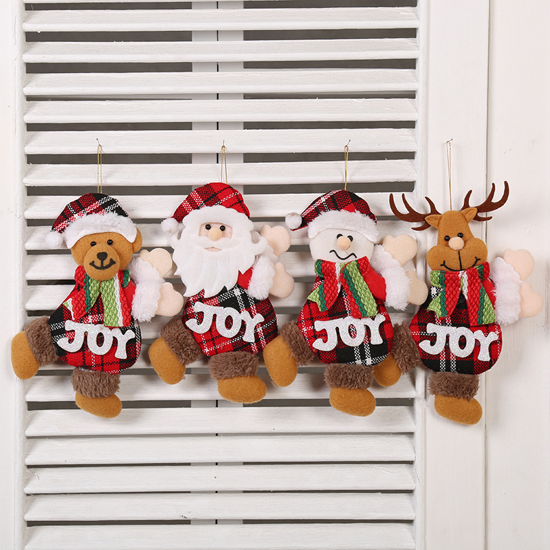 Christmas decoration small pendant Christmas supplies Santa Claus Snowman Cloth Doll Christmas scene Pendant