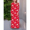 Fc671 Europe and America 2021 autumn winter long skirt large Christmas printed long sleeve women's slim dress