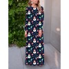 Fc671 Europe and America 2021 autumn winter long skirt large Christmas printed long sleeve women's slim dress