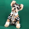 Dog clothes spring and autumn fashion striped cardigan sweater Teddy Schnauzer bomecco fadou pet clothes