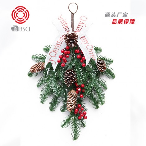 Christmas tree decorations 50cm upside down tree PE red fruit wall hanging Hotel shopping mall wreath rattan
