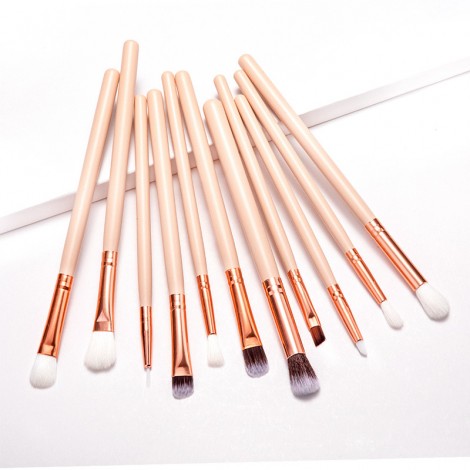 12 eye shadow brushes, makeup brushes, rose golden eye brush sets, beauty tools.