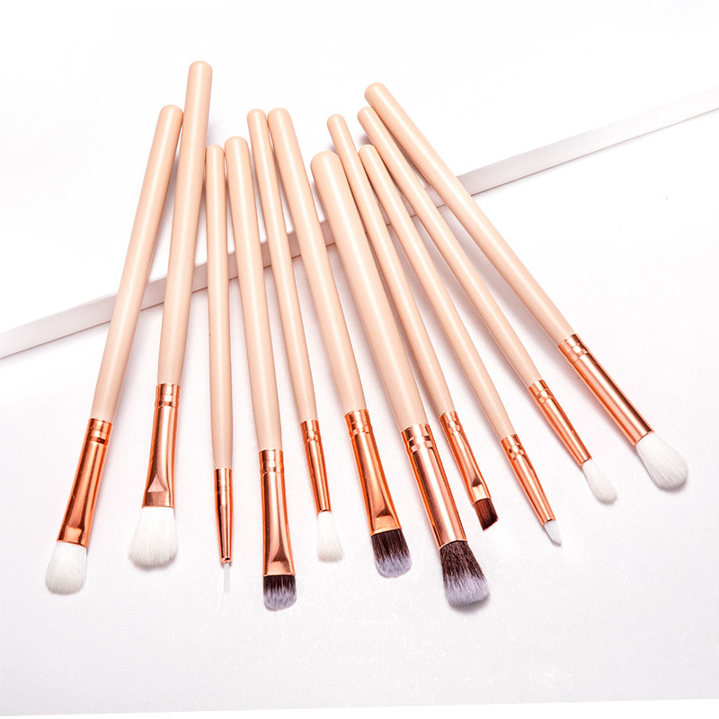 12 eye shadow brushes, makeup brushes, rose golden eye brush sets, beauty tools.