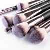 15 makeup brushes, eye shadow powder, brush, double colored hair black suit, full set of beauty tools neutral.