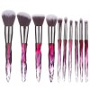 10 diamond transparent cosmetic brush set colorful crystal handle Eye Brush loose powder brush beauty tool
