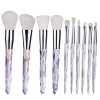 10 diamond transparent cosmetic brush set colorful crystal handle Eye Brush loose powder brush beauty tool