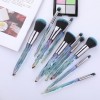 10 diamond transparent cosmetic brush set colorful crystal handle Eye Brush loose powder brush beauty tool