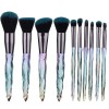 10 diamond transparent cosmetic brush set colorful crystal handle Eye Brush loose powder brush beauty tool