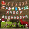 Christmas decorations cartoon flag pulling colorful flag Christmas holiday scene layout paper hanging flag