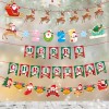 Christmas decorations cartoon flag pulling colorful flag Christmas holiday scene layout paper hanging flag